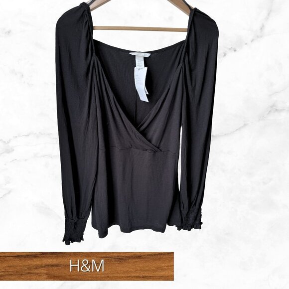 H&M Mama Maternity Long Sleeve size xl wrap top - Picture 1 of 5